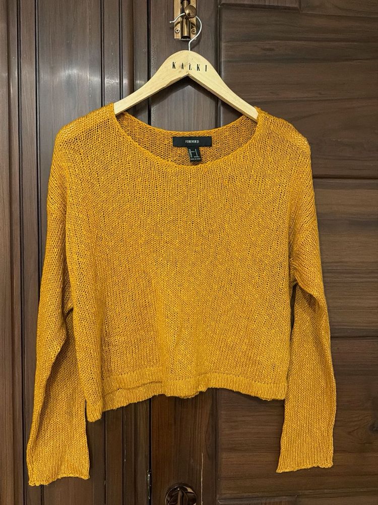 Forever 21 Mustard Yellow Knit Sweater