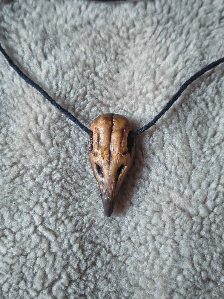 Raven Gothic Skull Pendant (2nd variation)
