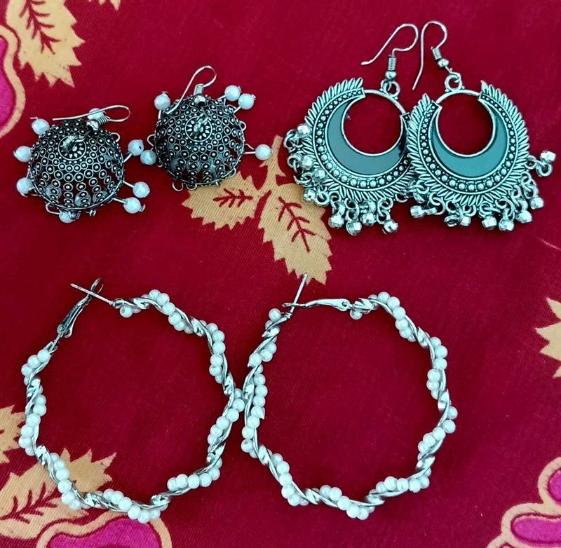 Boho Oxidized Earrings Set