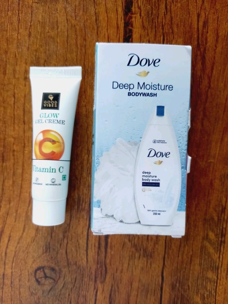 Combo Dove Body Wash &amp; Good Vibes Glow Gel Creme