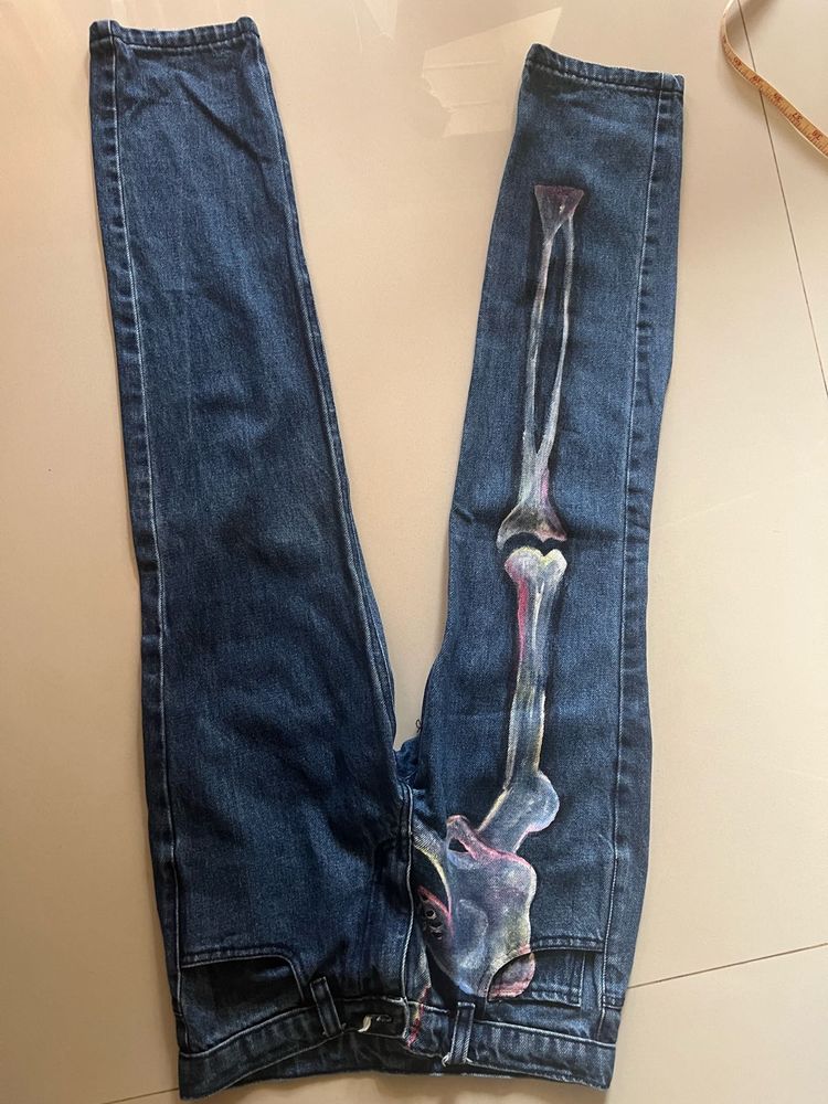 Trendy Grunge Graphic Print Jeans