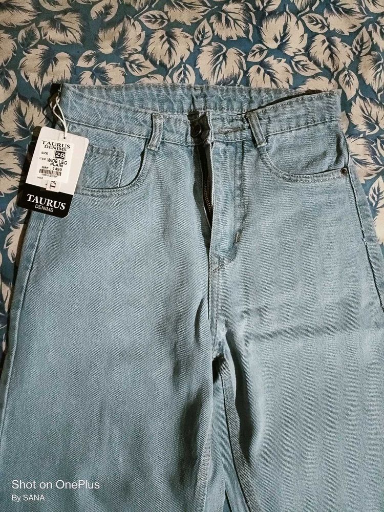 Light Blue Wide Leg Jeans(NEW)