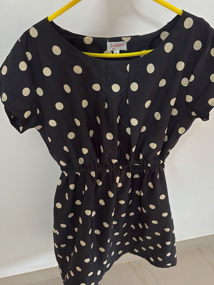 Chic Polka Dot Black Dress