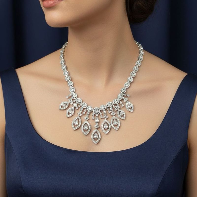 anti tarnish AD STONES Necklace