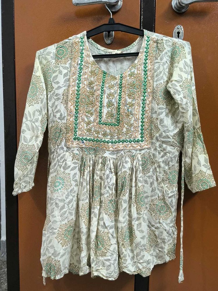 Embroidered Cotton Kurta