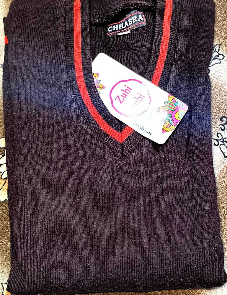Winter Mehroon With Red Stripes Uniform Sweater...