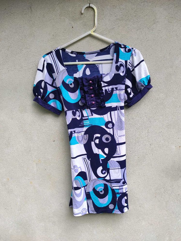 Y2k vintage Unique Print Short Sleeve Top