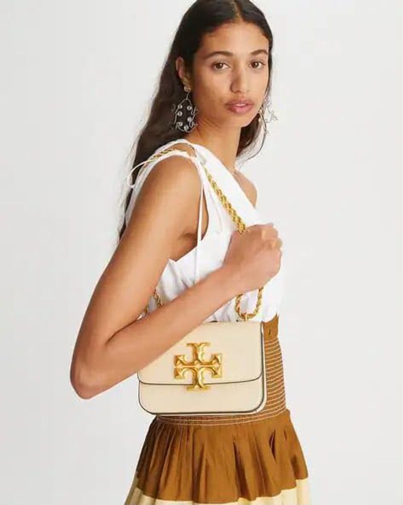 Tory Burch Kira Chevron Chain Wallet- CREAM