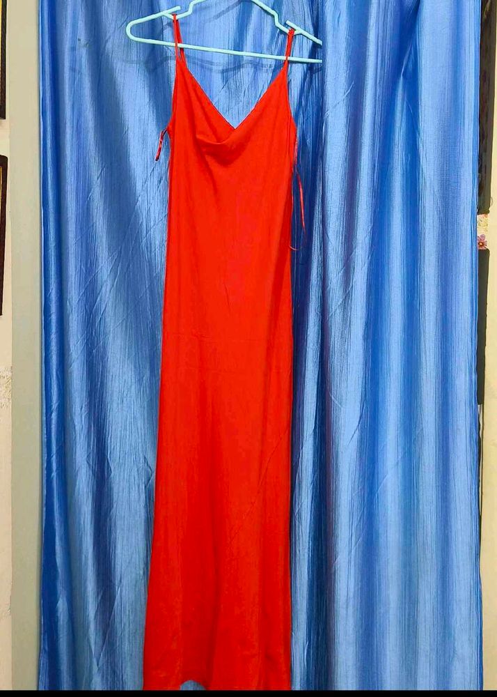 Elegant Red Slip Dress