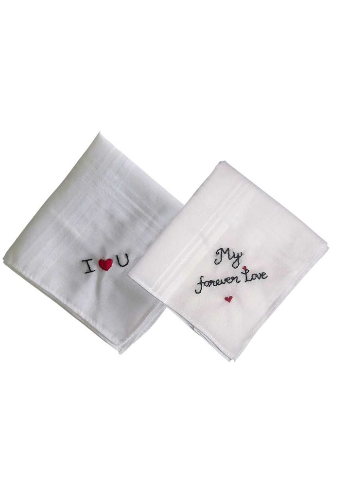 Love Symbol Embroidery Kerchief Pack Of 2 King Siz