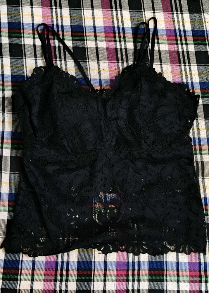 2 Black Lace Cami Top and