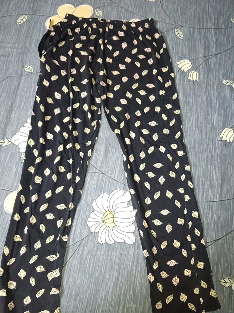 Stylish Leaf Print Palazzo Pants
