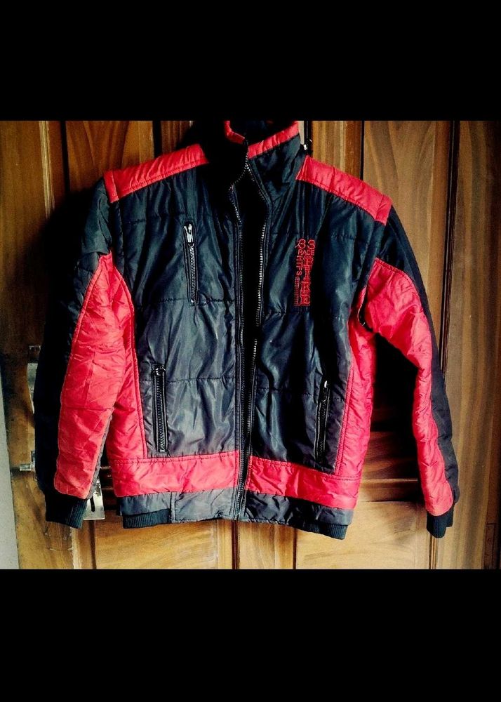 Vintage Red &amp; Black Puffer Jacket