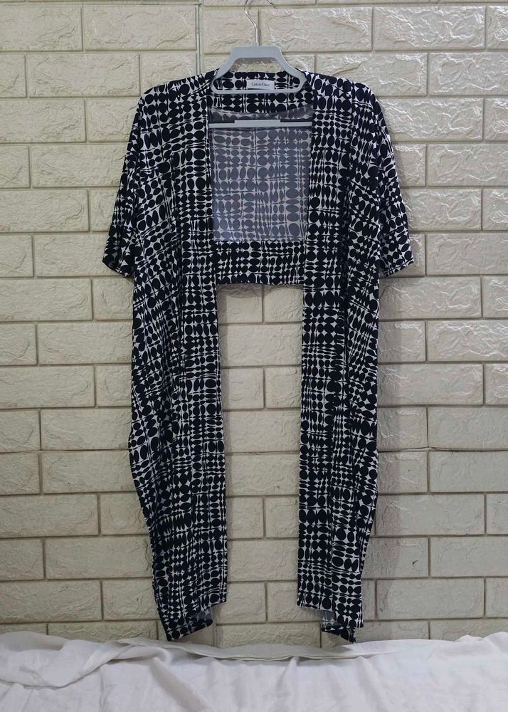 Calvin Klein Geometric Open-Front Cardigan