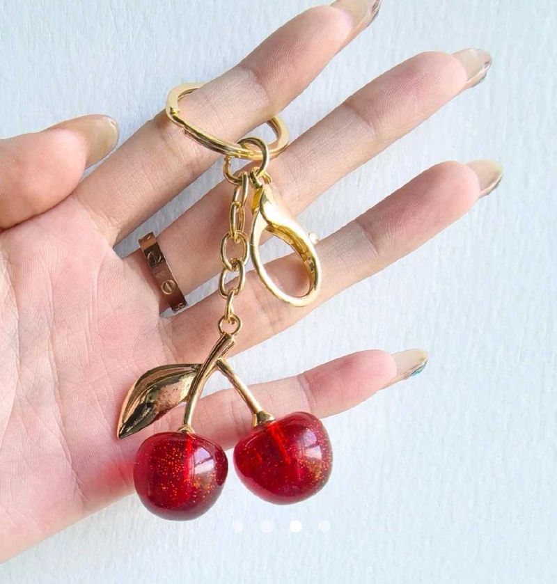 Cute Cherry Keychain Charm