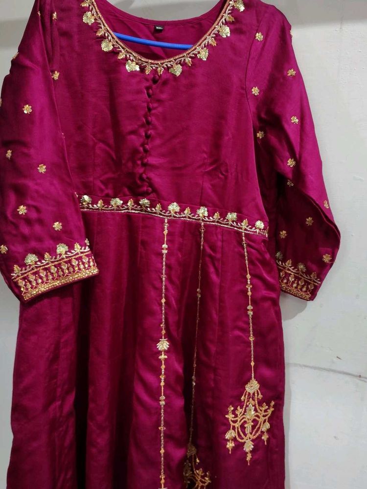Elegant Embroidered Anarkali Gown