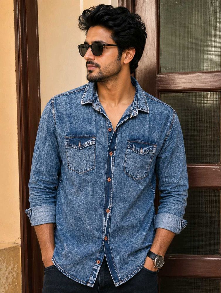 Denim Wash Full Sleeve Shirt