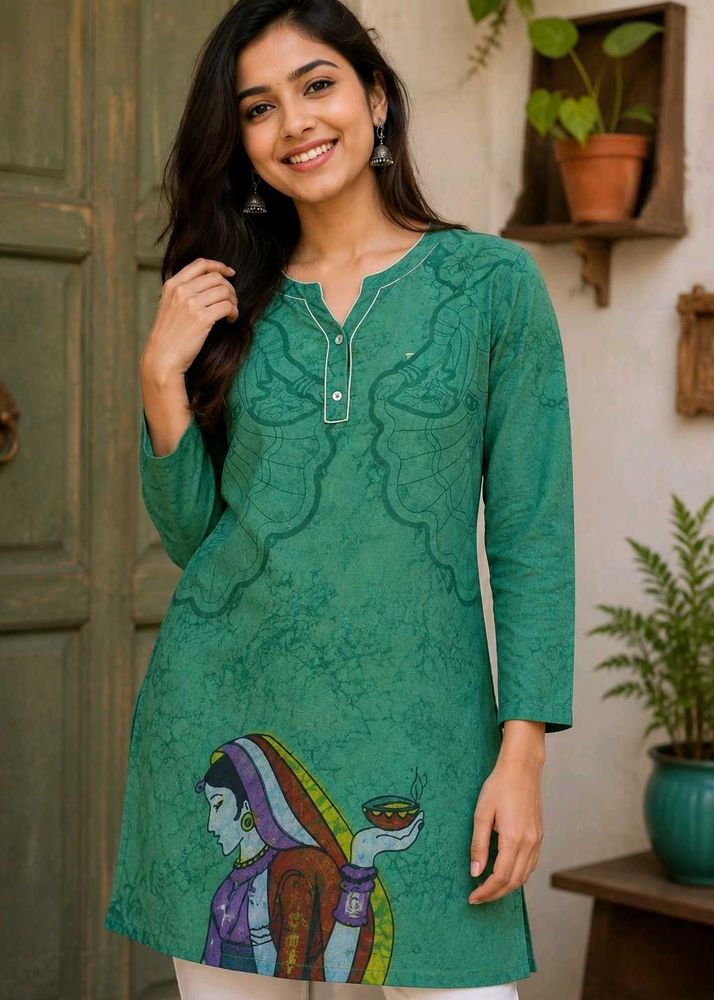 Designer Teal Green Printed Kurta