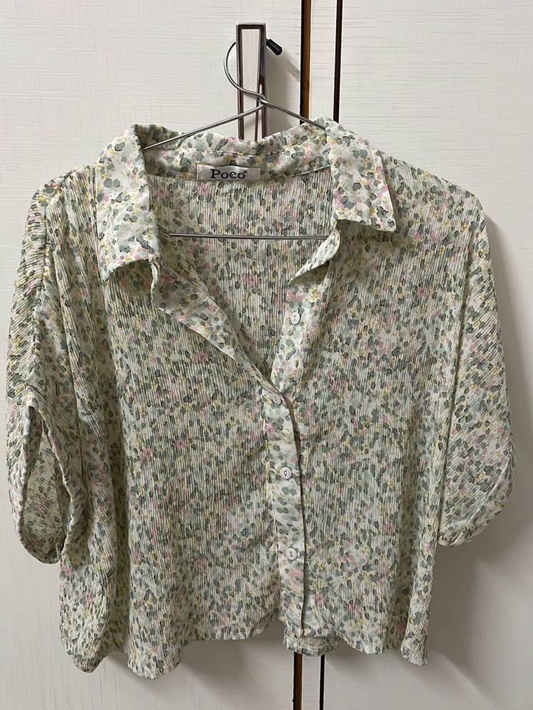 Pretty Floral Crop Shirt