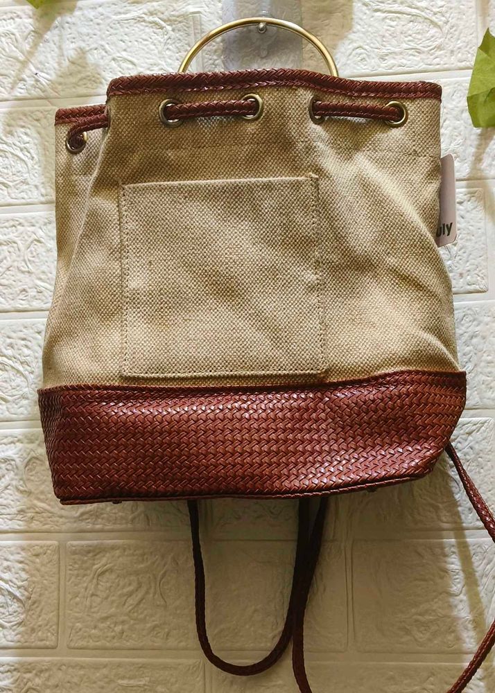 Stylish Canvas &amp; Faux Leather Backpack