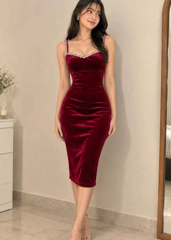 Elegant Velvet Strapless Gown