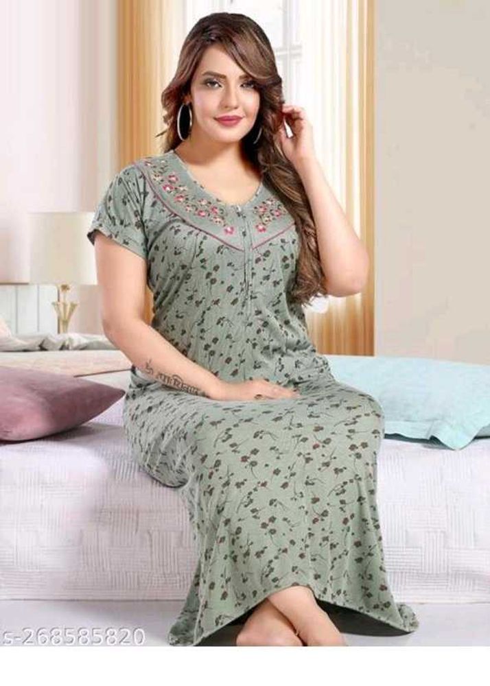 Elegant Floral Print Nightgown