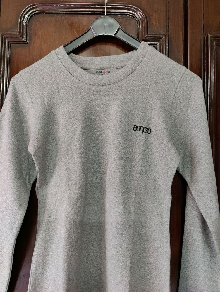 Plain Grey Full Sleeve Tshirt ,Size- S