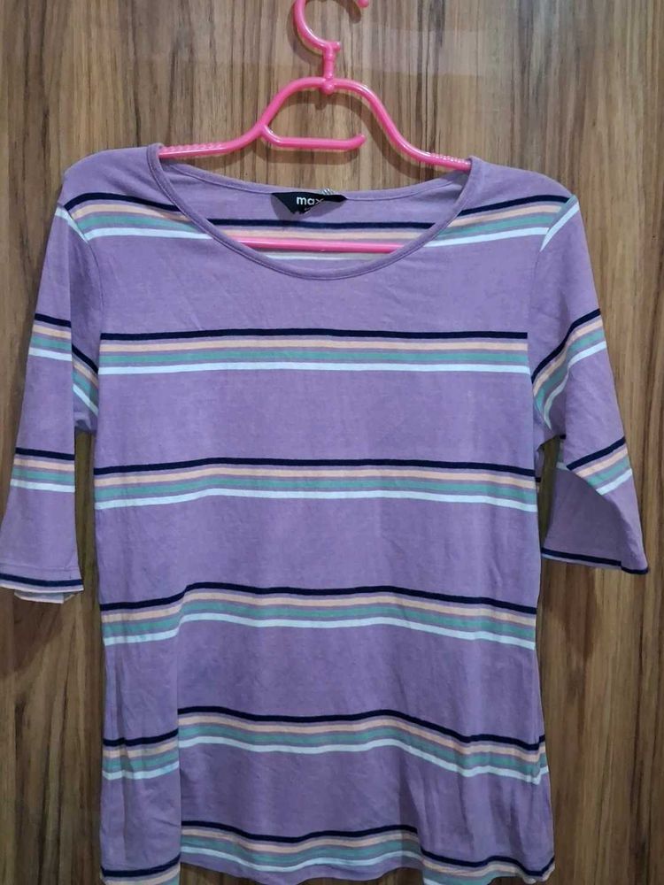 Striped Lavender Top
