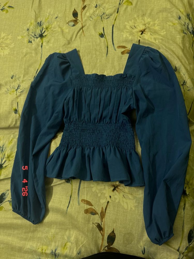 Smocked Peplum Top