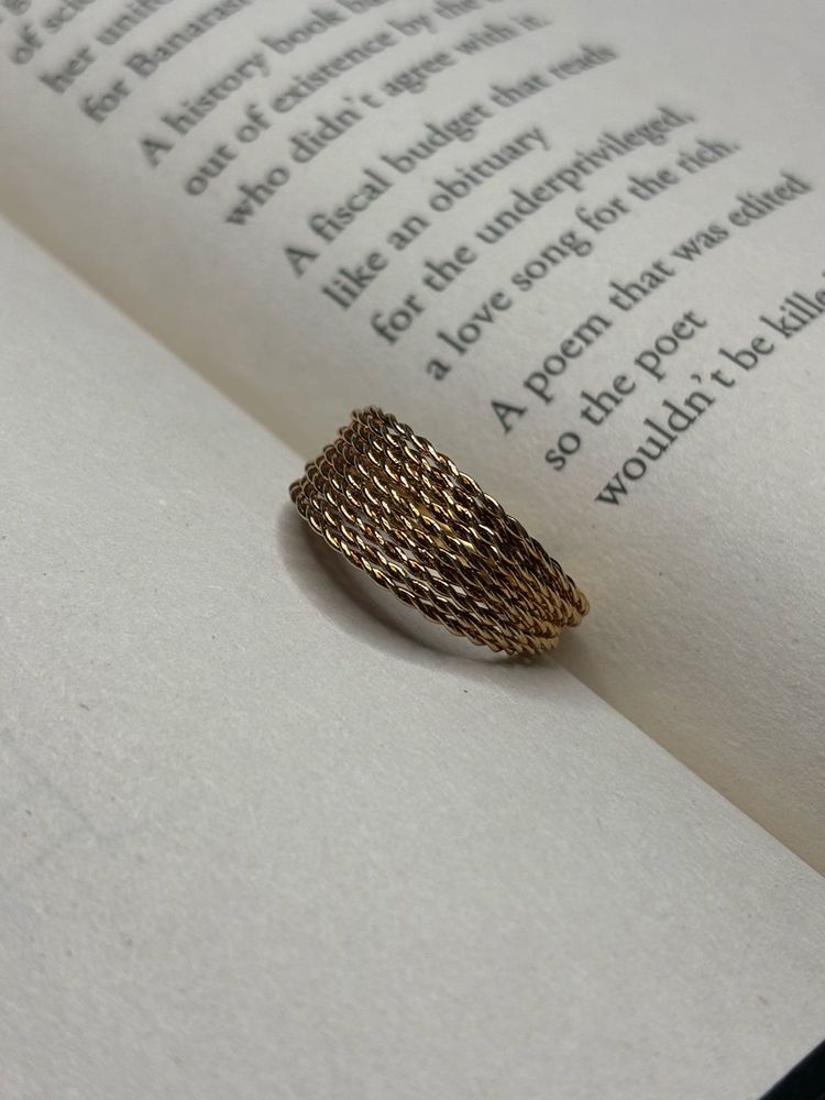 Woven Gold Tone Ring