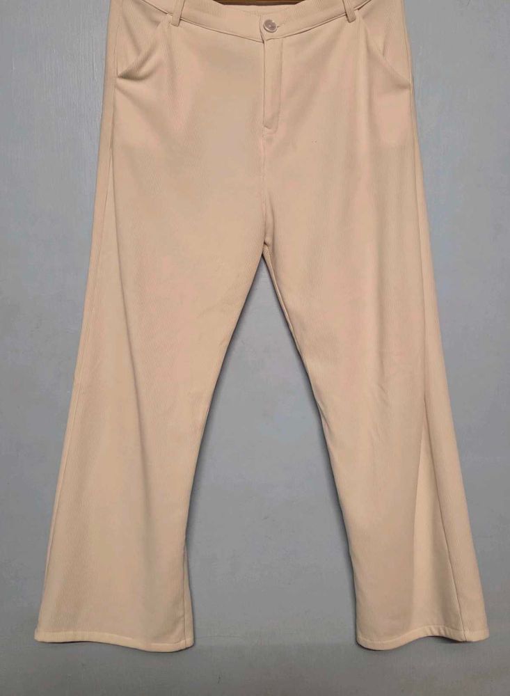 white Wide Leg Trousers