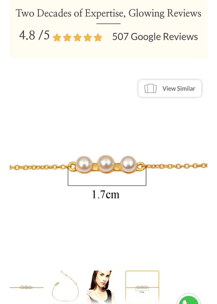 Gehna Sterling Silver Round Pearl Bracelet