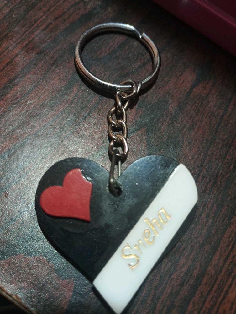 Personalized Heart Keychain