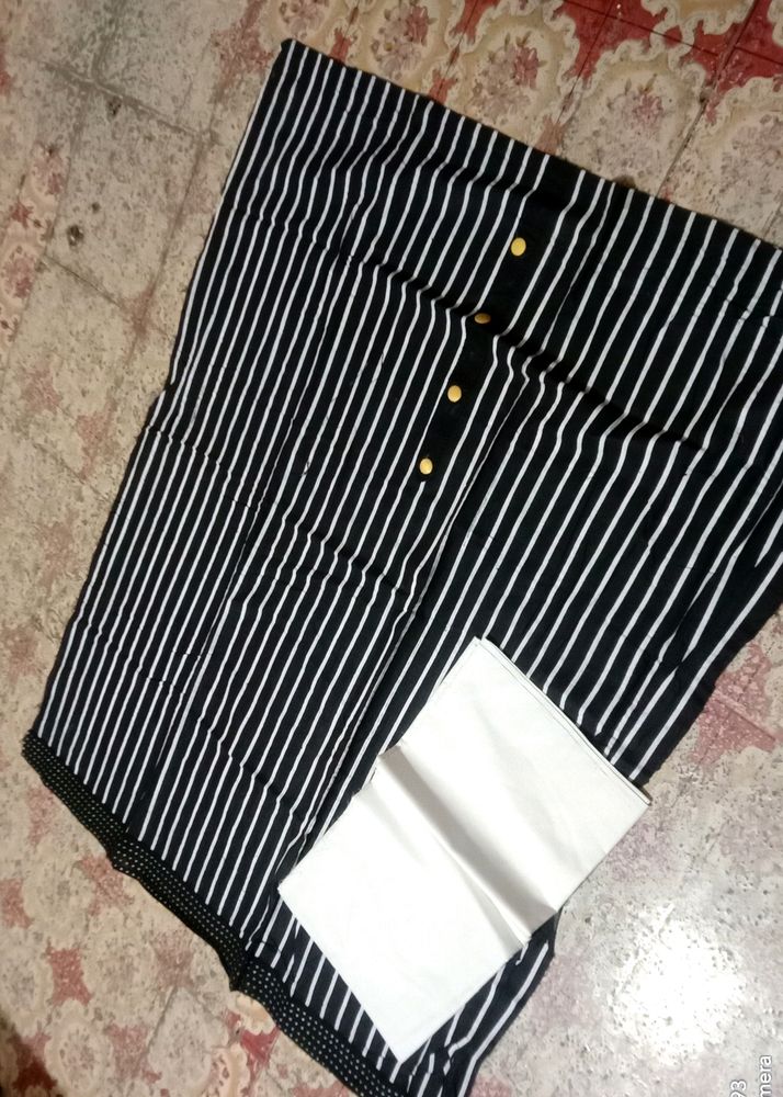 Black &amp;white Striped Material