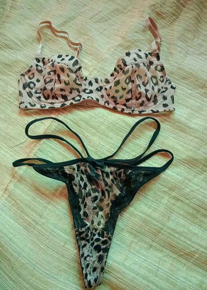 Forever 21 Leopard Print Lingerie Set