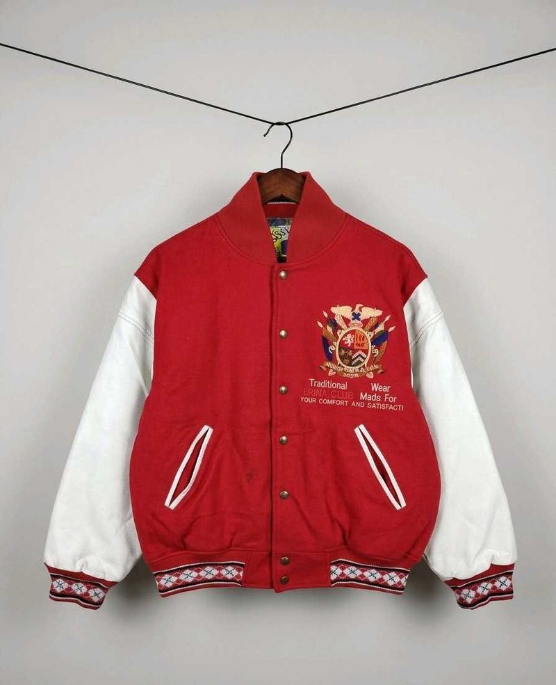 Red &amp; White Varsity Jacket