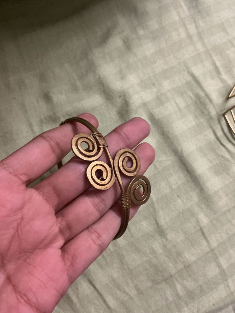 Unique Brass Swirl Cuff Bracelet