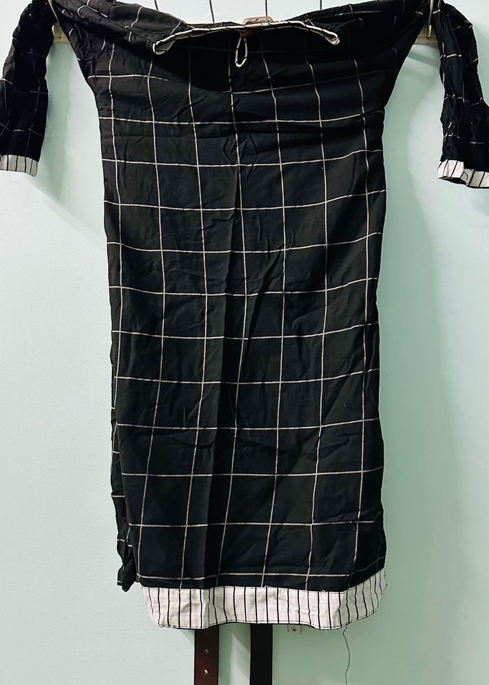Black &amp; White Checked Salwar Suit