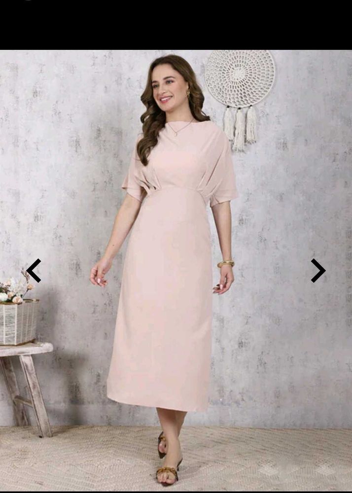 Elegant Pleated Midi A-Line Dress