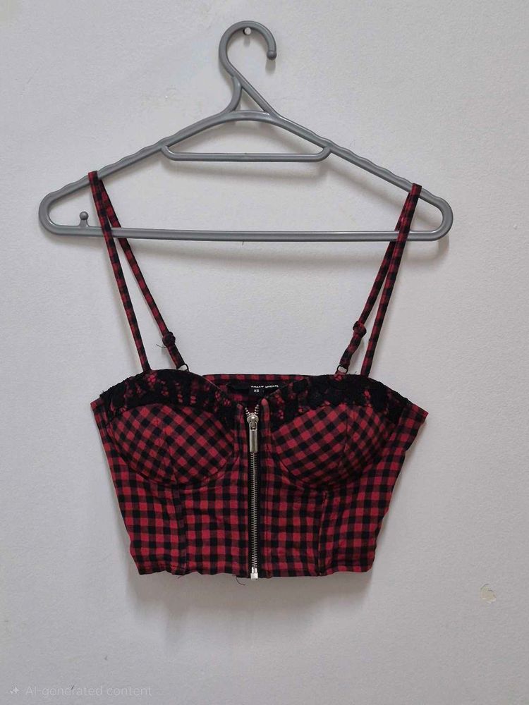 Checkered corset top