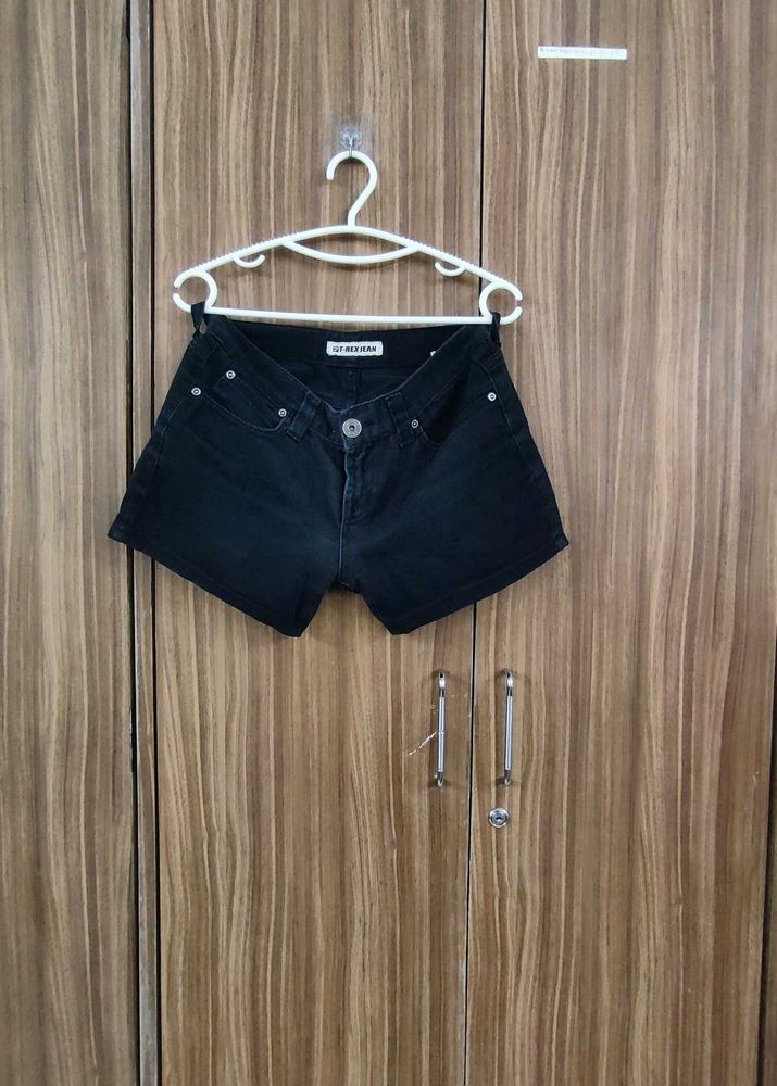 Black Denim Shorts