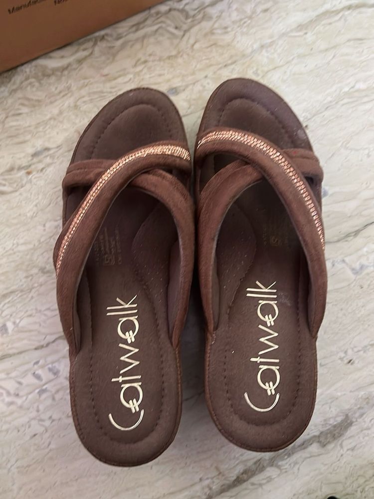 Catwalk Brown Wedge Sandals