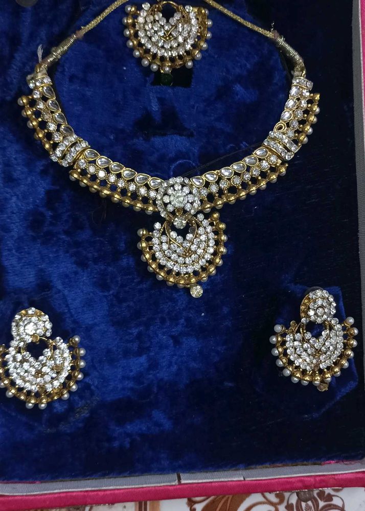 3 Elegant Kundan Necklace and 10 Earring Set