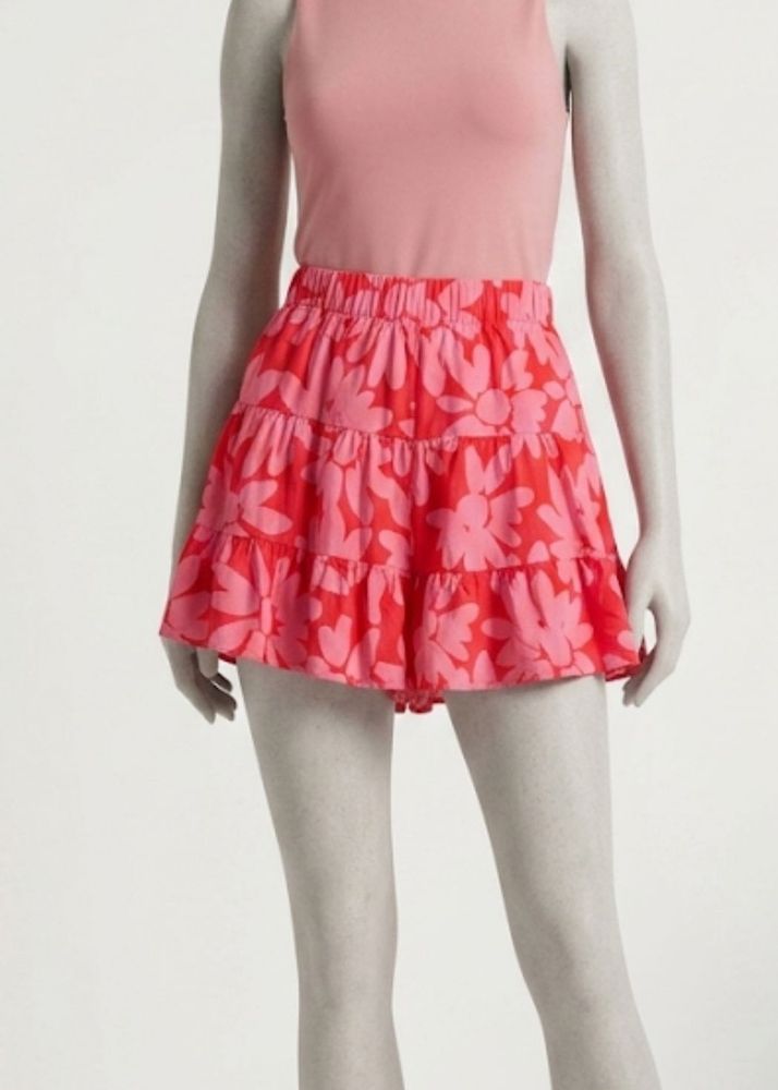 Tiered Floral Mini Skirt