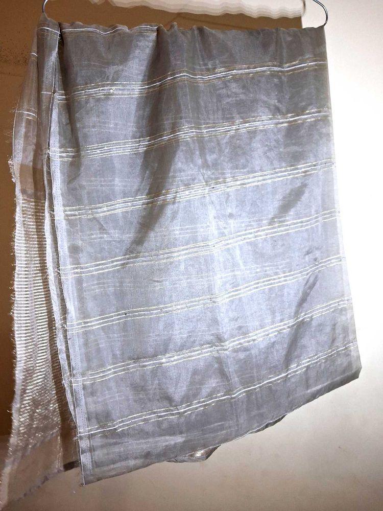 Elegant Grey dupatta with Striped Detail