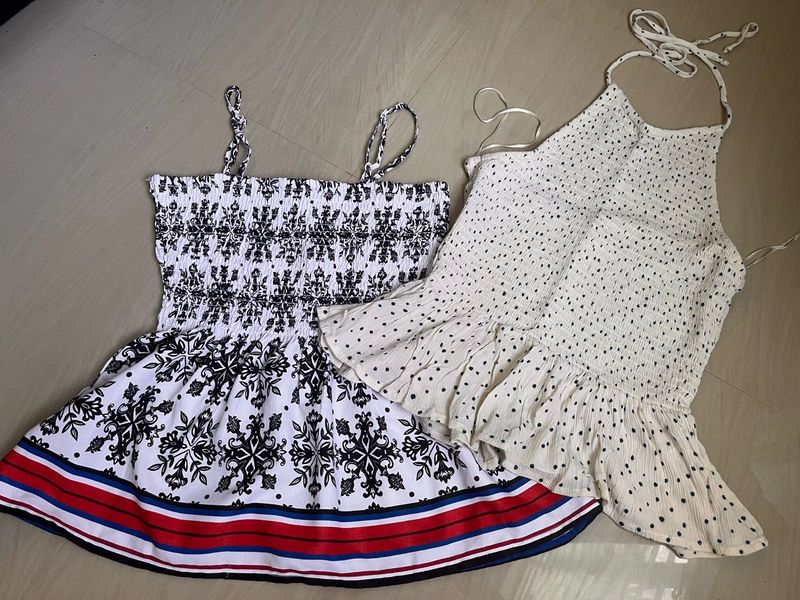 Boho Smocked Crop Tops - Set of 2