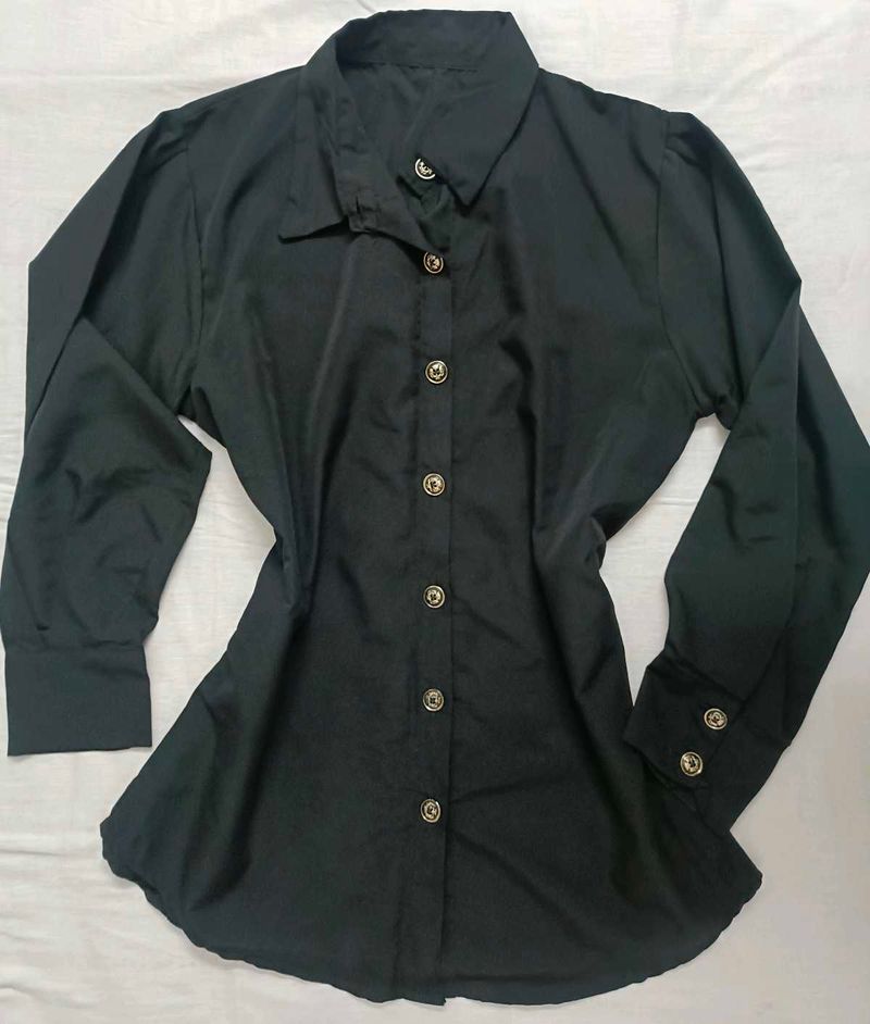 Chic Black Button-Up Shirt