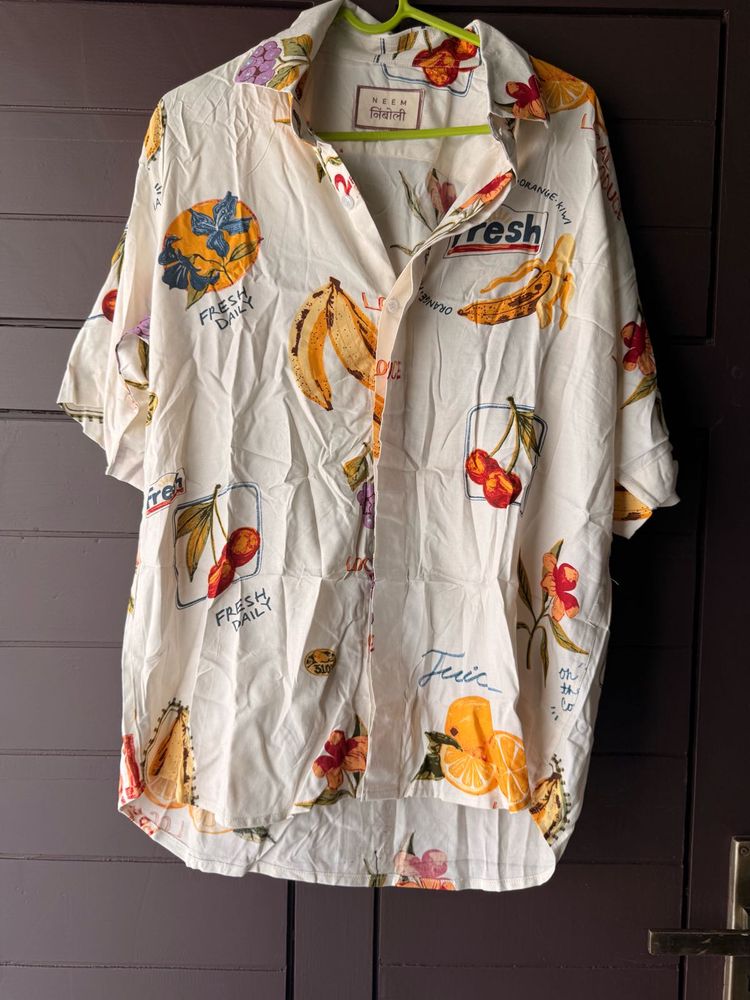 Fun Fruit Print Short Sleeve Shirt