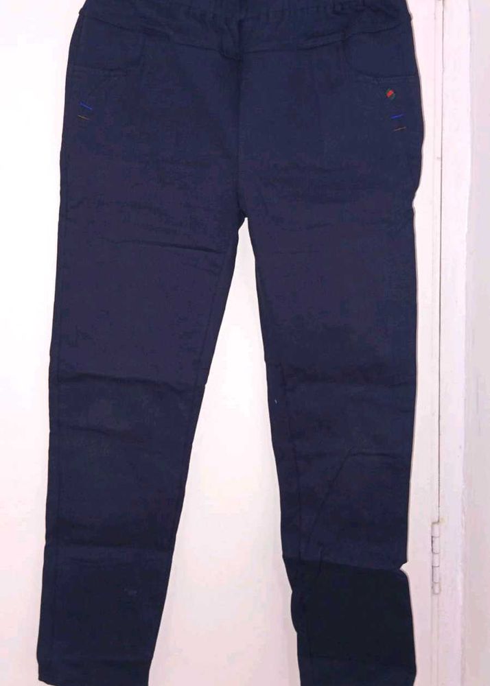 Stylish Navy Blue Casual Pants