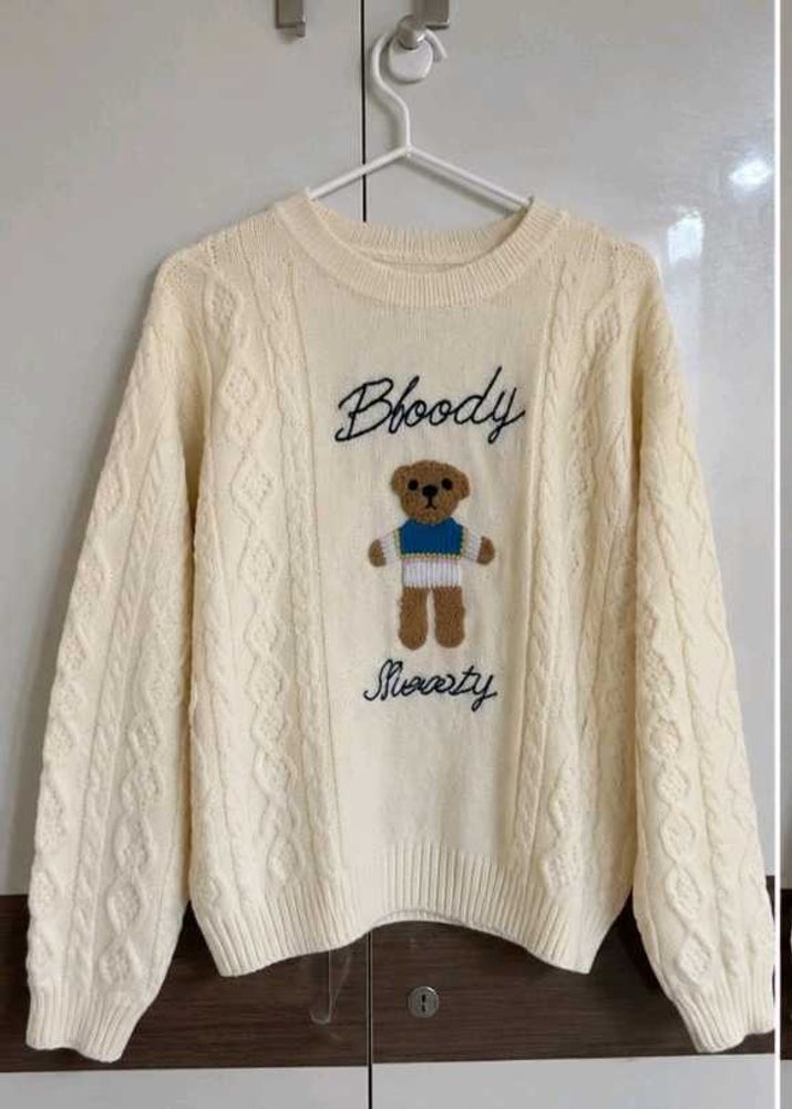 Cute Teddy Bear Knit Sweater